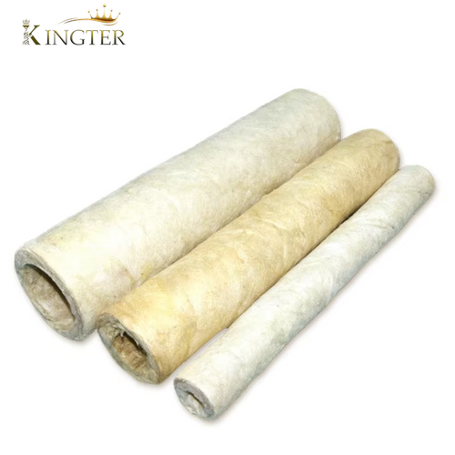 Thermal Insulation Rock Wool Pipe in Stock 100kg/m3 Basalt Rock Mineral Wool Pipe Section Fireproof Mineral Wool Pipe