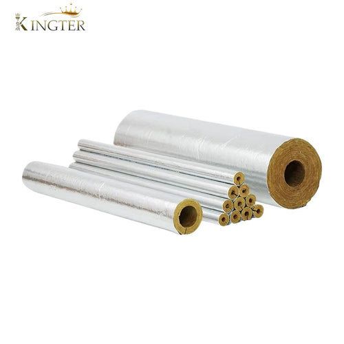 High Density Foil Faced ROCK WOOL PIPE INSULATION Cheap Custom Pipe Insulation Mineral Wool Tube